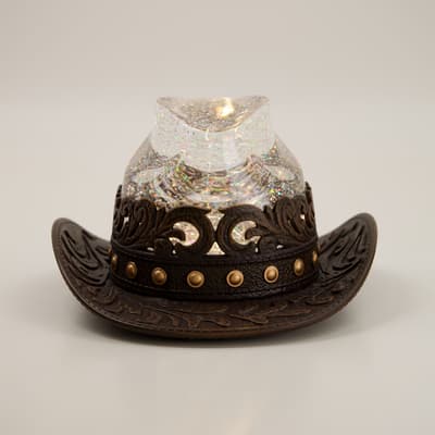 Cowboy Hat Glitter Globe