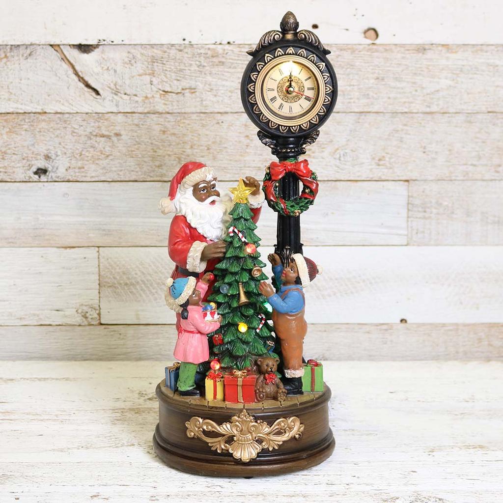 Holiday Santa Globe with discount LED Lights & Clock