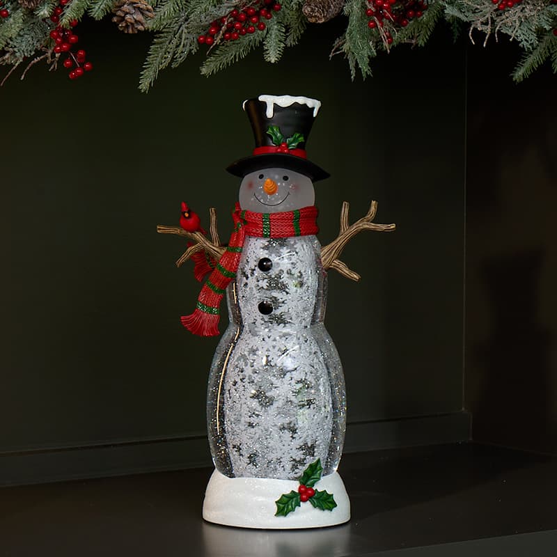 Snowman Glitter Globe with Adapter Cracker Barrel