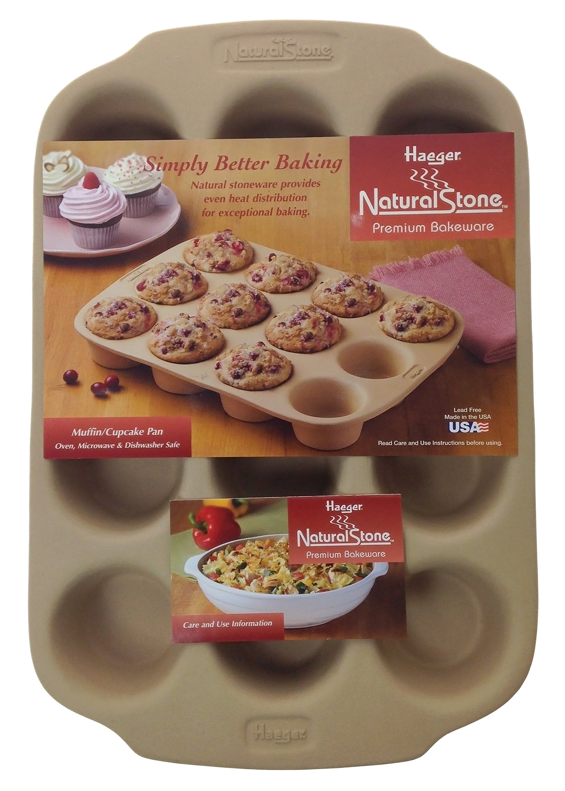 1465 Pampered Chef Stoneware Muffin Pan 12 Count Baking Cupcake Stone Sheet