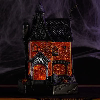 Haunted House Glitter Globe