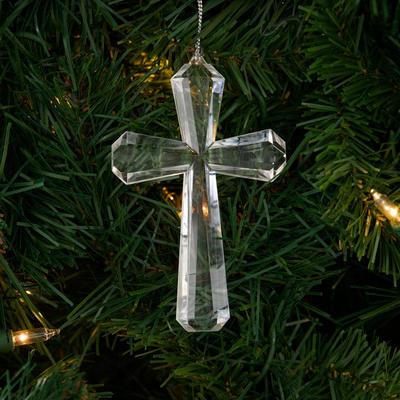 Clear Cross Ornament