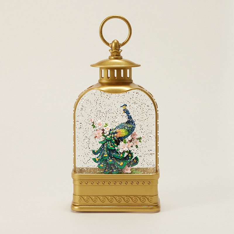 Peacock Lantern Glitter Globe Cracker Barrel