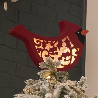 Lighted Cardinal Tree Topper