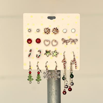 12 Pack Holiday Icon Earrings