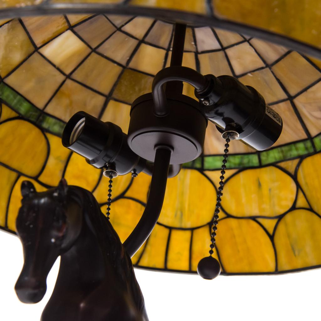 Rocking horse stained high quality glass lamp