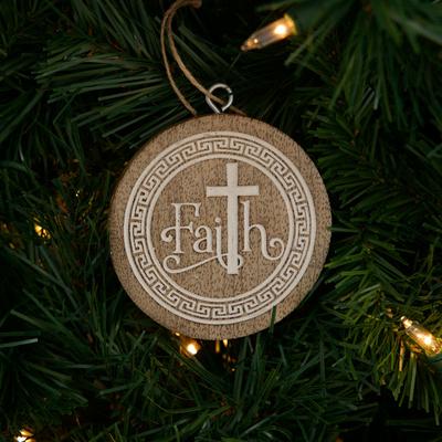 Wooden Round Faith Ornament