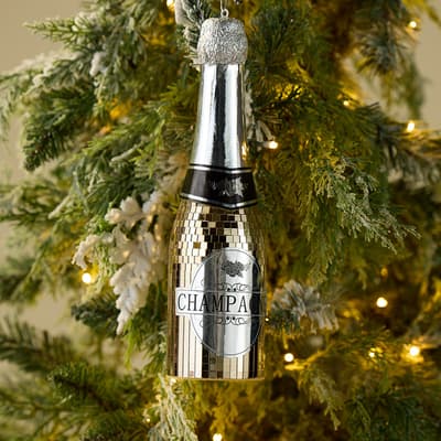 Disco Champagne Bottle Ornament