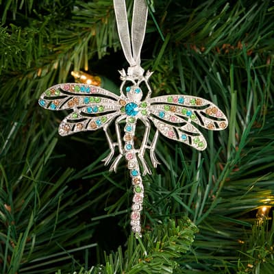 Multi Color Jeweled Dragonfly Ornament