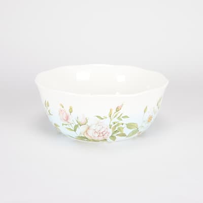 Stoneware Roses Serving Bowl