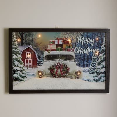 Merry Christmas Truck LED Wall Decor