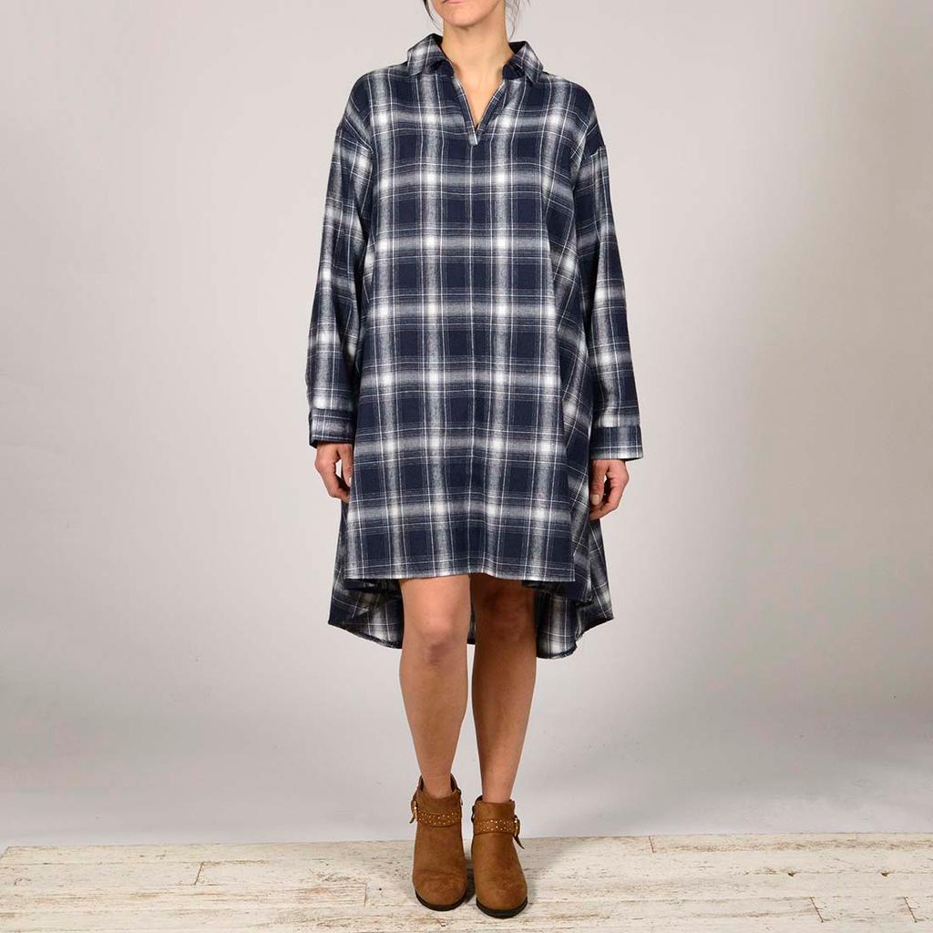 Blue plaid cheap shirt dress