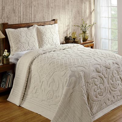 Ashton Natural Tufted Chenille Bedspread - Twin