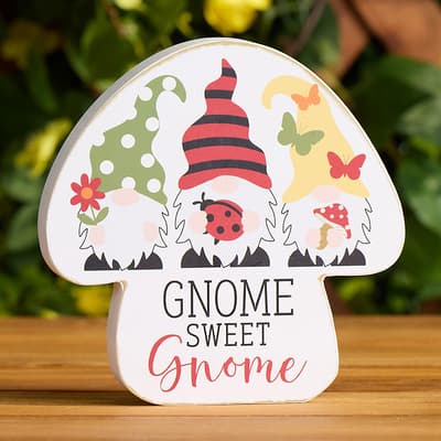 Gnome Sweet Gnome Block Sign