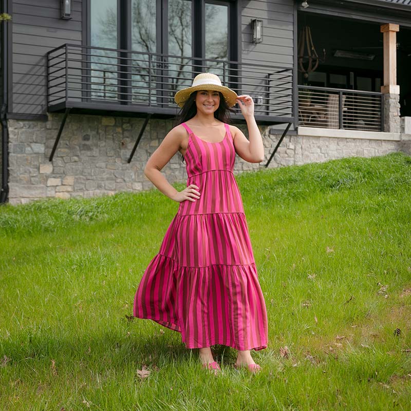 ワンピース Multi-Way Back Ribbon Stripe Dress Multi-Way Back Ribbon Stripe Dress