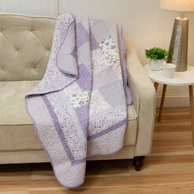Lavender Rose Quilted Throw Blanket by Donna Sharp