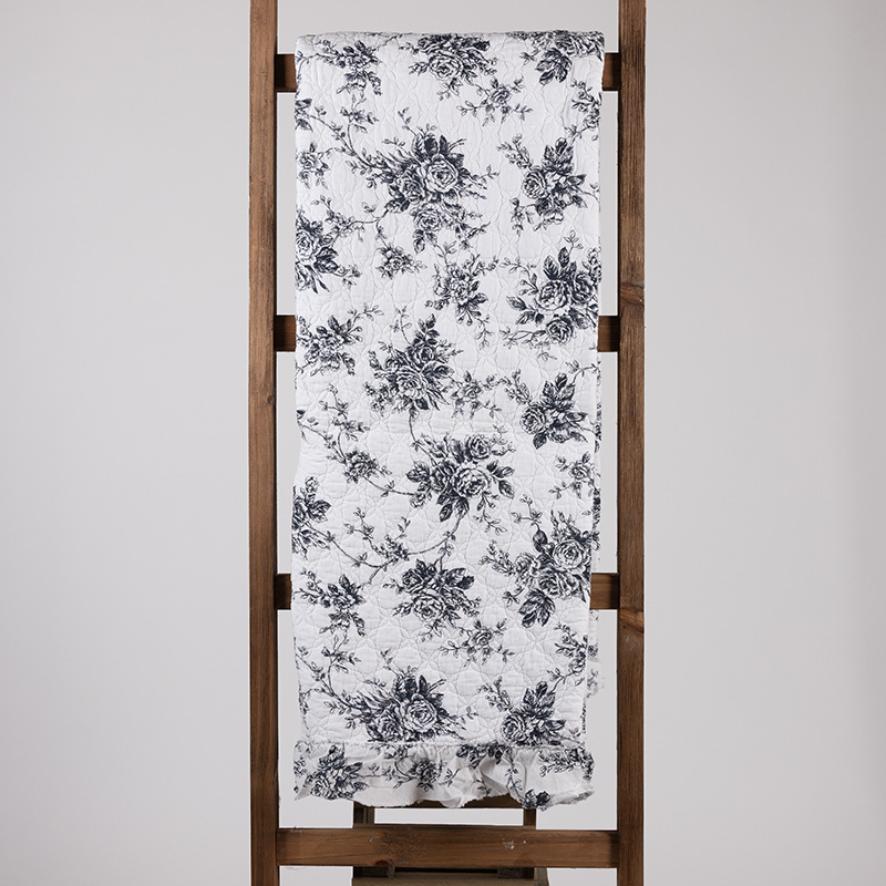 Black and White Whole Cloth Quilted Throw - Cracker Barrel