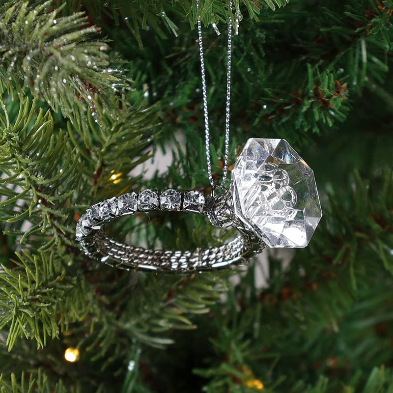 Engagement ring on sale tree ornament