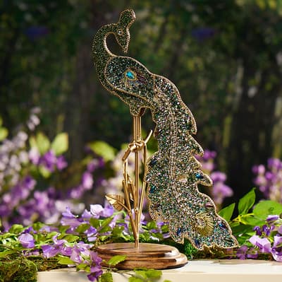 Beaded Peacock Statue