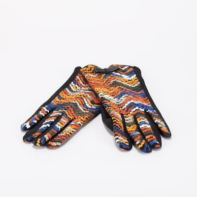 Multi Color Chevron Yarn Gloves