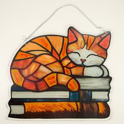 Stained Glass Cat Wall Hanging
