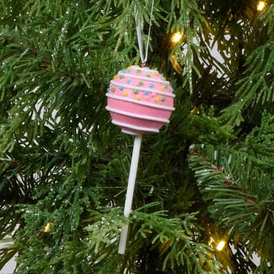 Pink Cake Pop Ornament