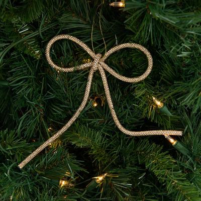 Gold Beaded Bow Ornament