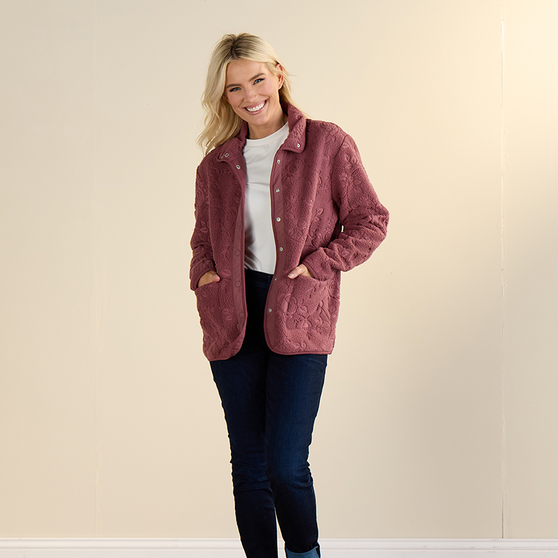 Pink Floral Embossed Sherpa - Cracker Barrel