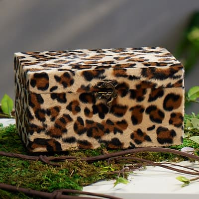 Small Faux Cheetah Decorative Box