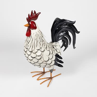 Metal Rooster Statue