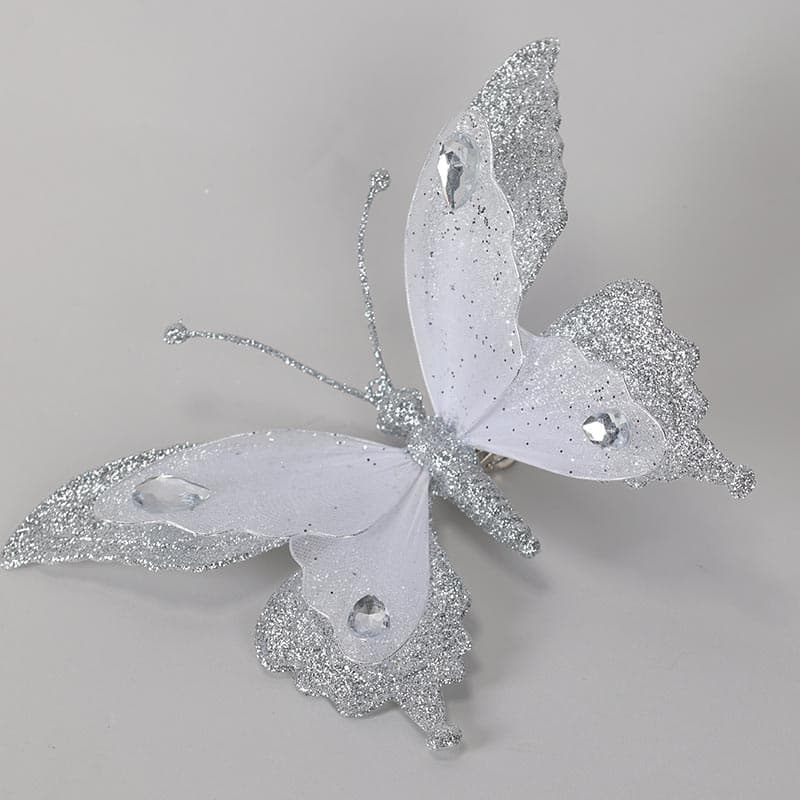 Blue Iridescent Butterfly Clip Ornament - Cracker Barrel