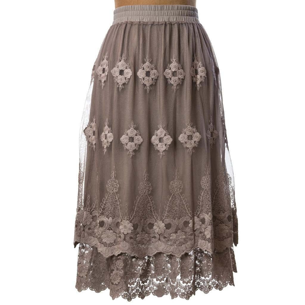 Lace Floral Skirt | Collections | White | Cracker Barrel Old