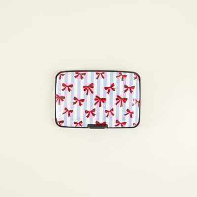 Red Bow with Stripe RFID Wallet