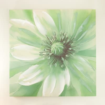 Floral Green Canvas Wall Decor