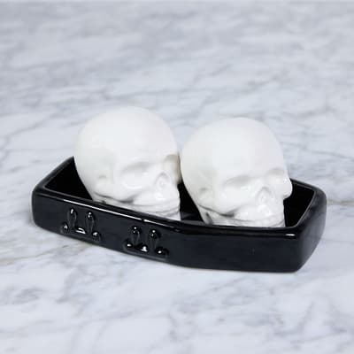 Skulls in Coffin Salt and Pepper Shaker Set
