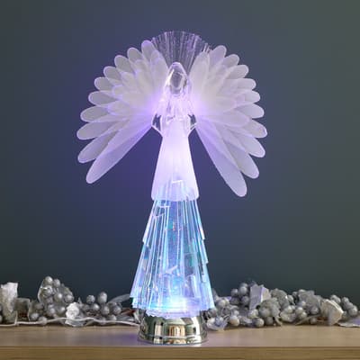 Fiber Optic Angel Glitter Globe