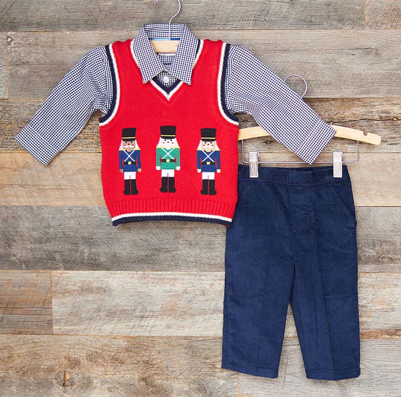 Infant Piece Nutcracker Sweater Vest and Pants Set Cracker Barrel