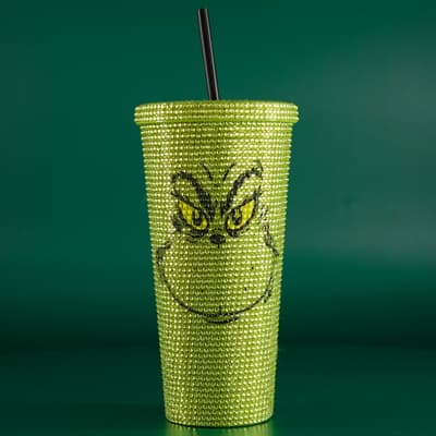 Grinch Studded Tumbler with Straw