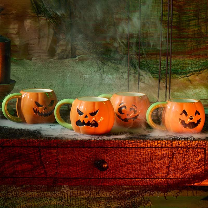 Set selling of 4 Halloween Stacked Mugs