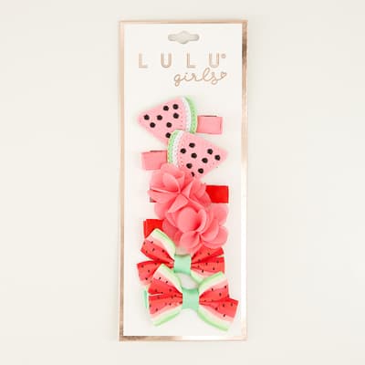 6 Pack Watermelon Hair Clip Set