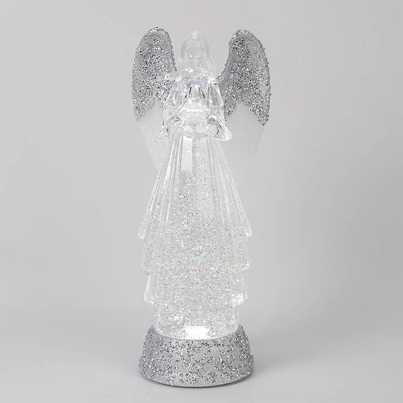 Silver Glitter Angel Glitter Globe - Cracker Barrel