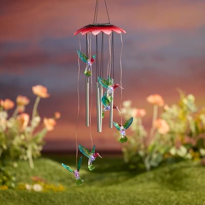 Solar Hummingbirds Wind Chime