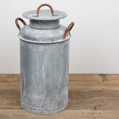 Galvanized Metal Milk Can Bin