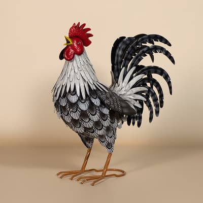 Metal Rooster Statue