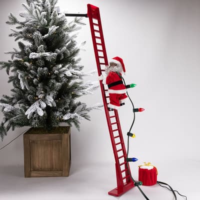 African American Climbing Santa