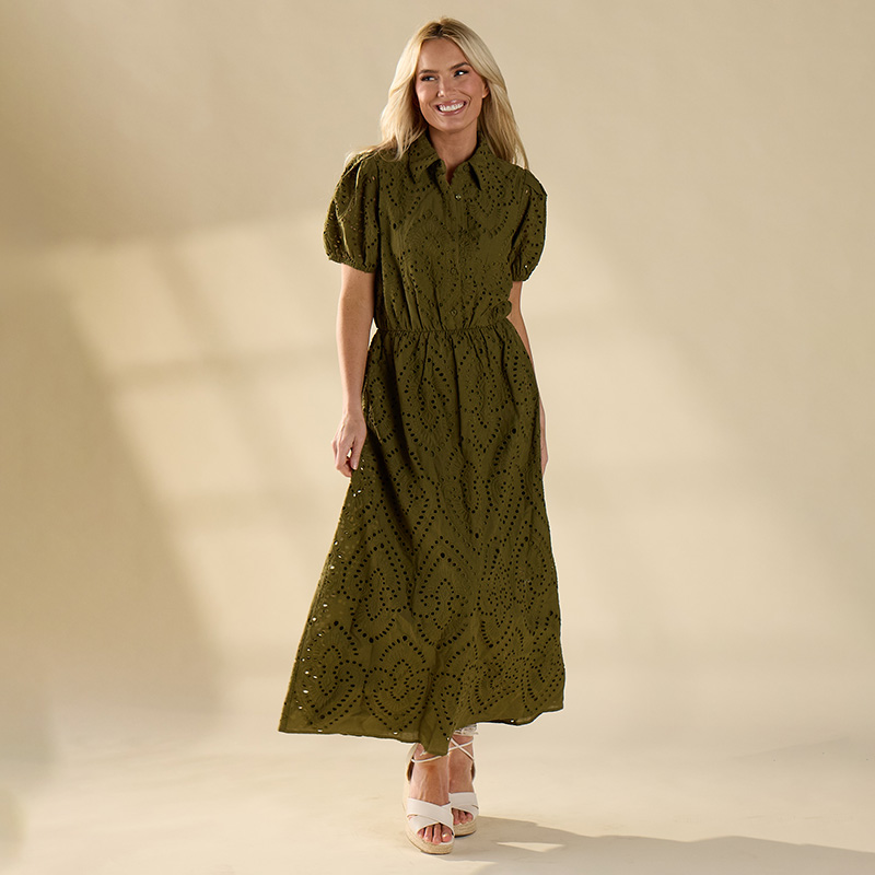 walmart green eyelet dress Feancey Summer Dresses for Women Beach Casual Eyelet Dress Short Sleeve V Neck Swing Dresses High Waist Flowy Vacation Dress with Pockets Green M,