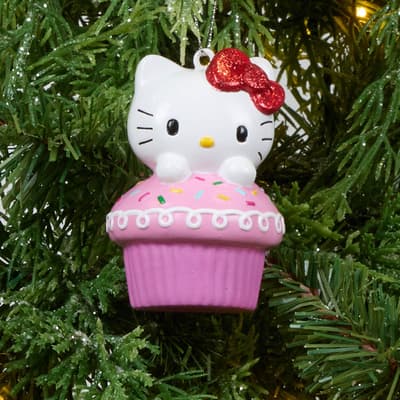 Hello Kitty with Pink Cupcake Ornament