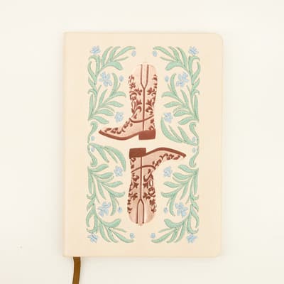 2 Boots Embroidered Journal
