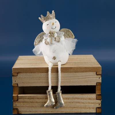 Snow Lady with Gift Sitter