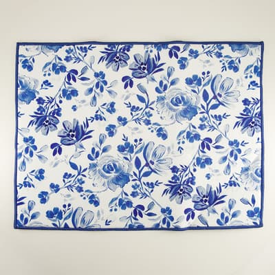 Blue Floral Drying Mat